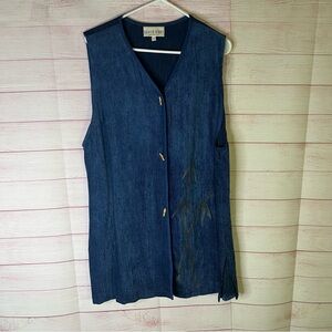 David Dart Collection Vintage Linen Viscose‎ Lightweight Vest Size Large